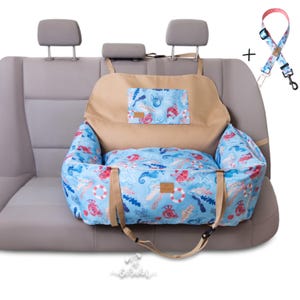 Car seat for big dog - Cushion dog car seat - Premium dog car booster seat - Dog travel bed