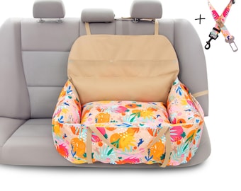 Dog car seat - for big dog - Handmade cushion dog car seat -Waterproof dog car booster seat - Dog travel bed
