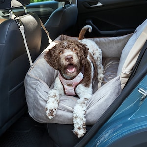 Car seat for big dog - Cushion dog car seat - Premium dog car booster seat - Dog travel bed