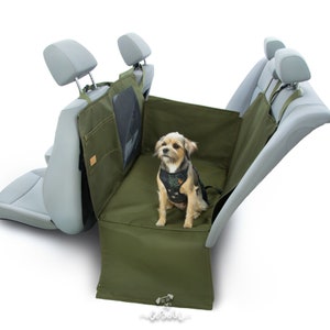 Car seat cover for big dog - OLIVE GREEN -Two-thirds seat cover for dog - Part seat cover - Waterproof car seat cover for dog