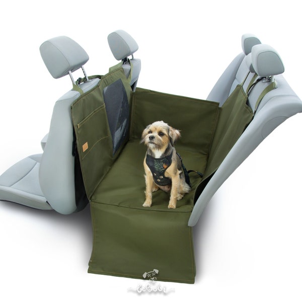 Car seat cover for big dog - OLIVE GREEN -Two-thirds seat cover for dog  - Part seat cover - Waterproof car seat cover for dog