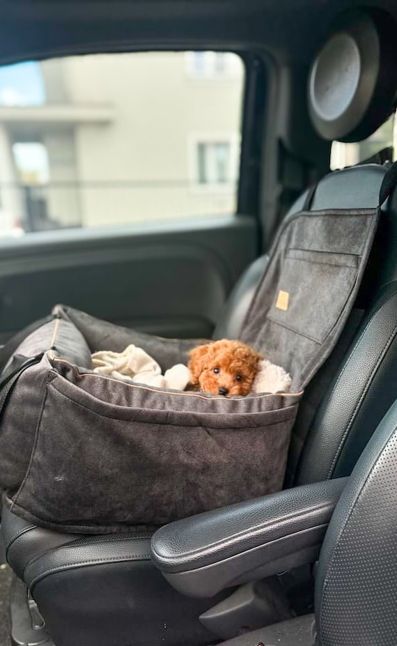 Seggiolino Auto Per Cani Fino 25kg - Letto Con Cintura Di Sicurezza, Pelle
