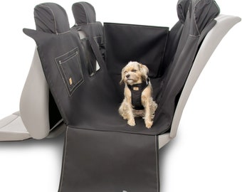 Housse de siège auto 2 en 1 pour chien - Banquette complète et hamac 2/3 - Hamac imperméable pour chien avec protection de porte et d'appuie-tête - Matériau imperméable