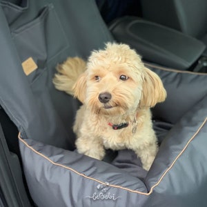 Dog car seat gray - Cushion pet car seat - Premium dog car booster seat - Dog carrier bag