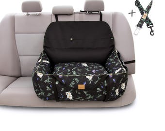 Car seat for big dog - Cushion dog car seat - Premium dog car booster seat - Dog travel bed