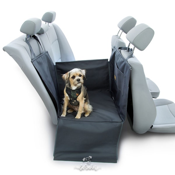 Car seat cover for medium dog - GRAY - Dog seat cover on half seat - Basket seat cover - Waterproof car seat cover for dog