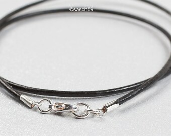 Leather chain Leather chain made to measure 2 mm, black, leather necklace e.g. 45 cm leather chain