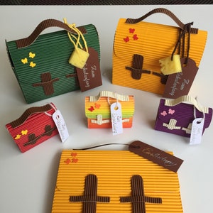 Geschenkbox Schulranzen, Gutscheinbox, Gastgeschenk, Geldgeschenk Einschulung, Schulanfang, für Gutscheine, Süßigkeiten, Geld oder Sonstiges
