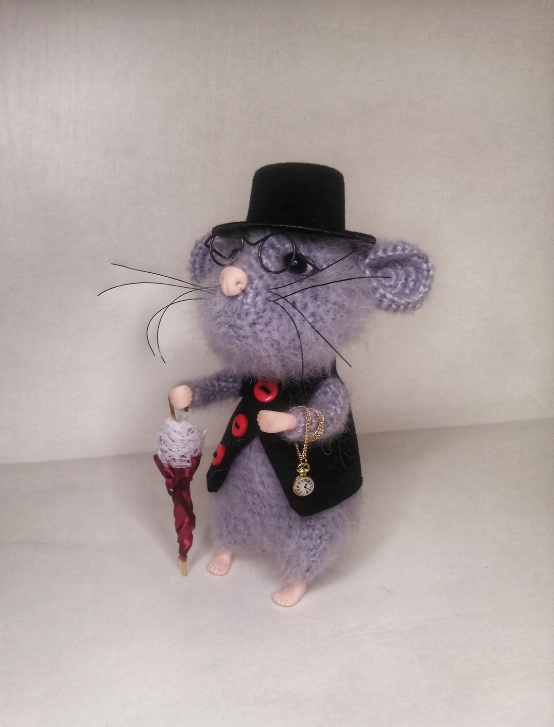 Soft toy mouse tiny mouse figurine of a mouse a gray Etsy
