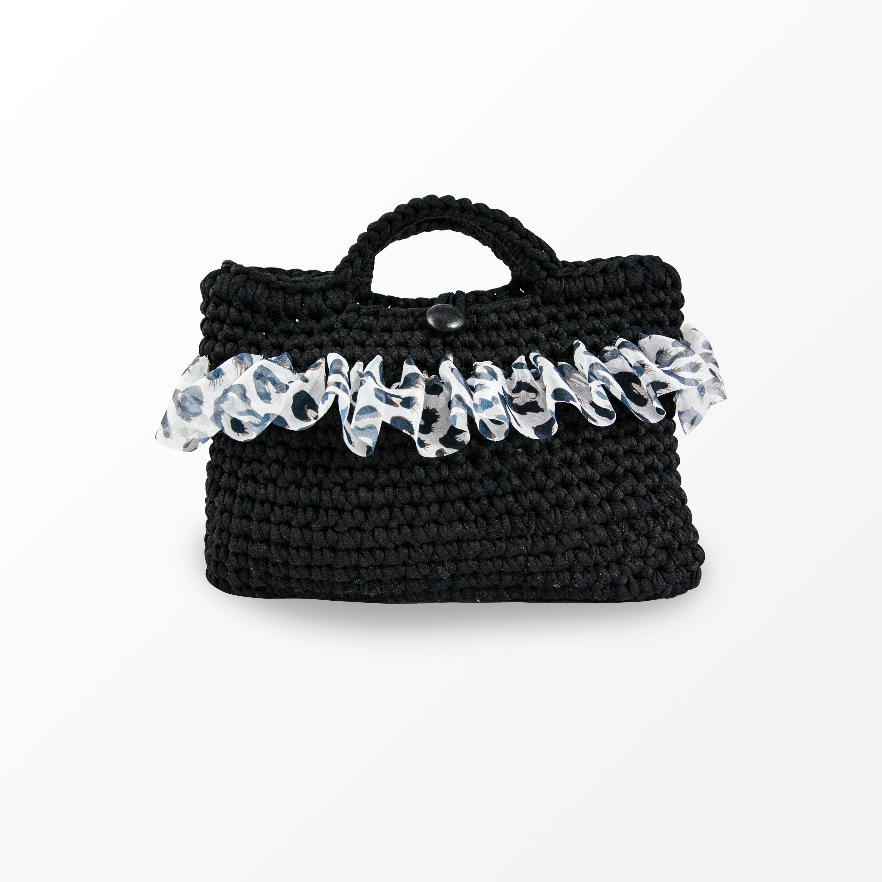 black crochet bag