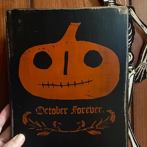 Rustic Pumpkin Sign, Solid Wood Wall Decor