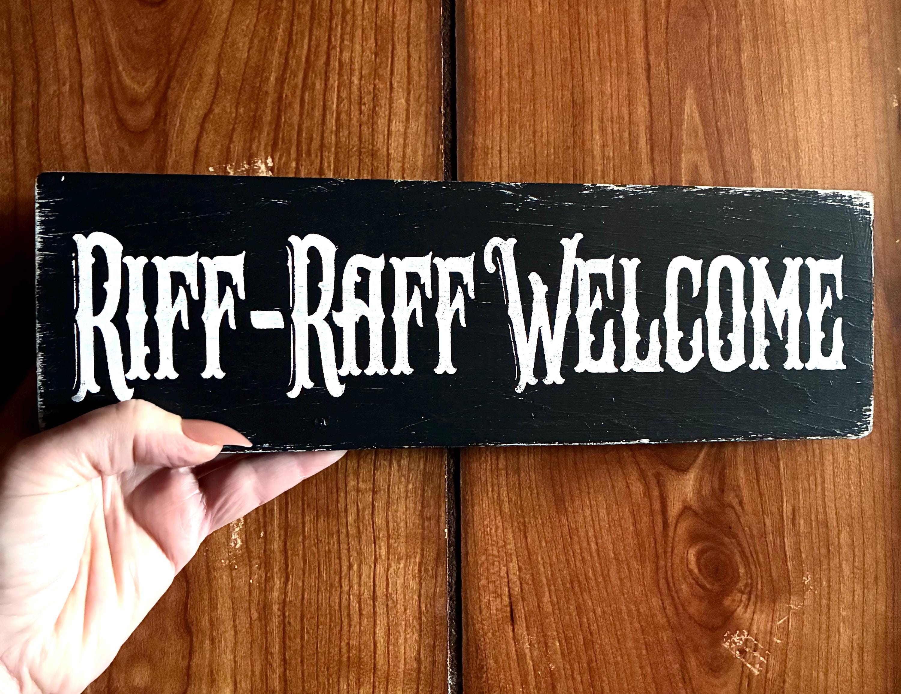 Sign Raff Riff Raff Welcome Wood Sign, Rustic Goth Home Decor, Moody Maximalist ...
