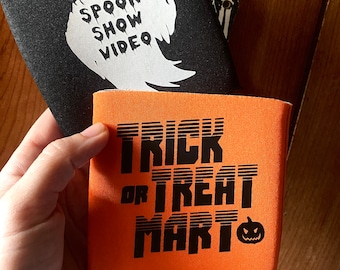 Retro Style Horror and Halloween Can Holder DUO, Summerween 2 Pack