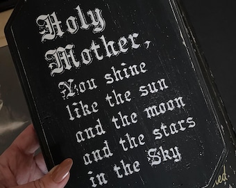 Holy Mother Ghost Plaque, Gothic Romance Decor, Dark Art