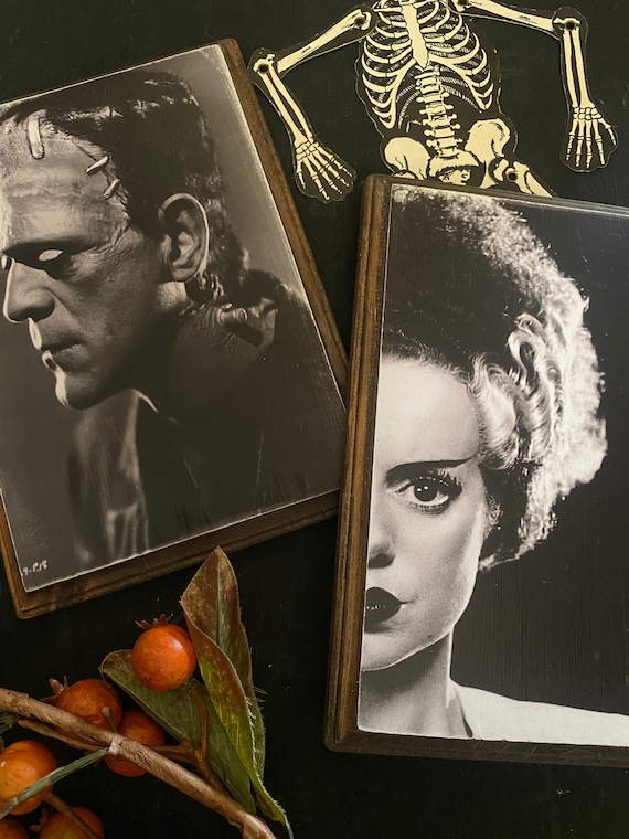 Frankenstein Bride Wood Wall Decor - Romantic Goth Wedding Gift