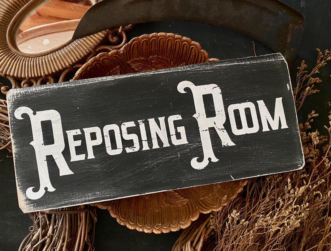 Reposing Room Funeral Home Wood Sign, Goth Wall Decor - Etsy