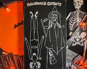 Vintage Witch Wood Sign, Halloween Wall Decor