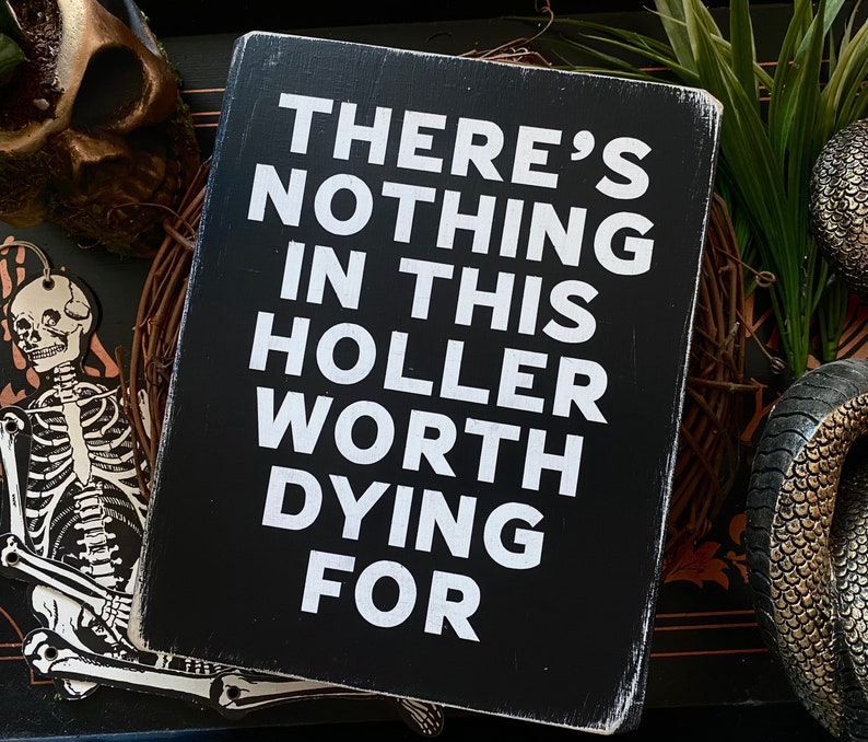 Southern Gothic Decor - Dark Holler Rustic Wood Sign image 4