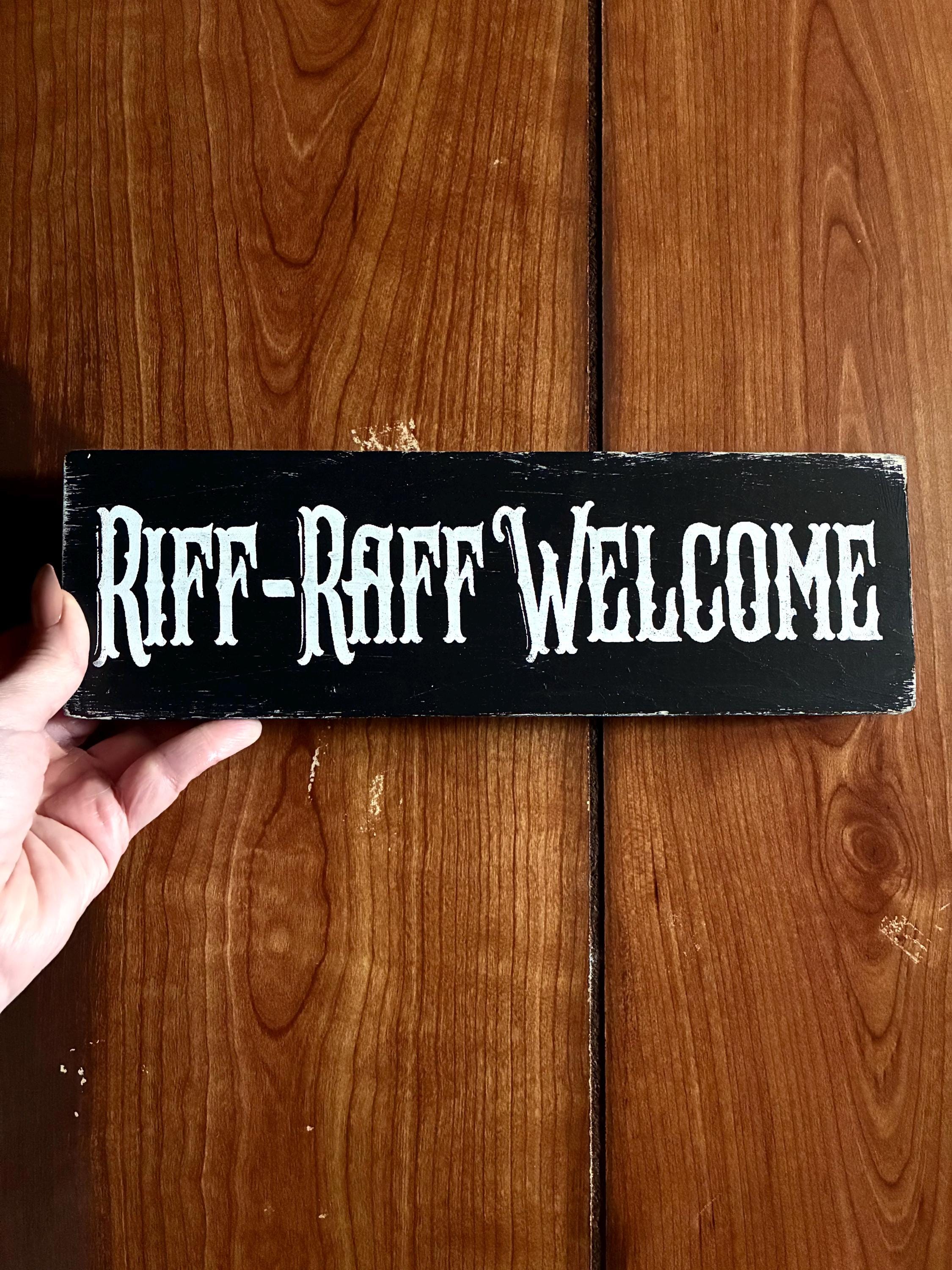 Sign Raff Riff Raff Welcome Wood Sign, Rustic Goth Home Decor, Moody Maximalist ...
