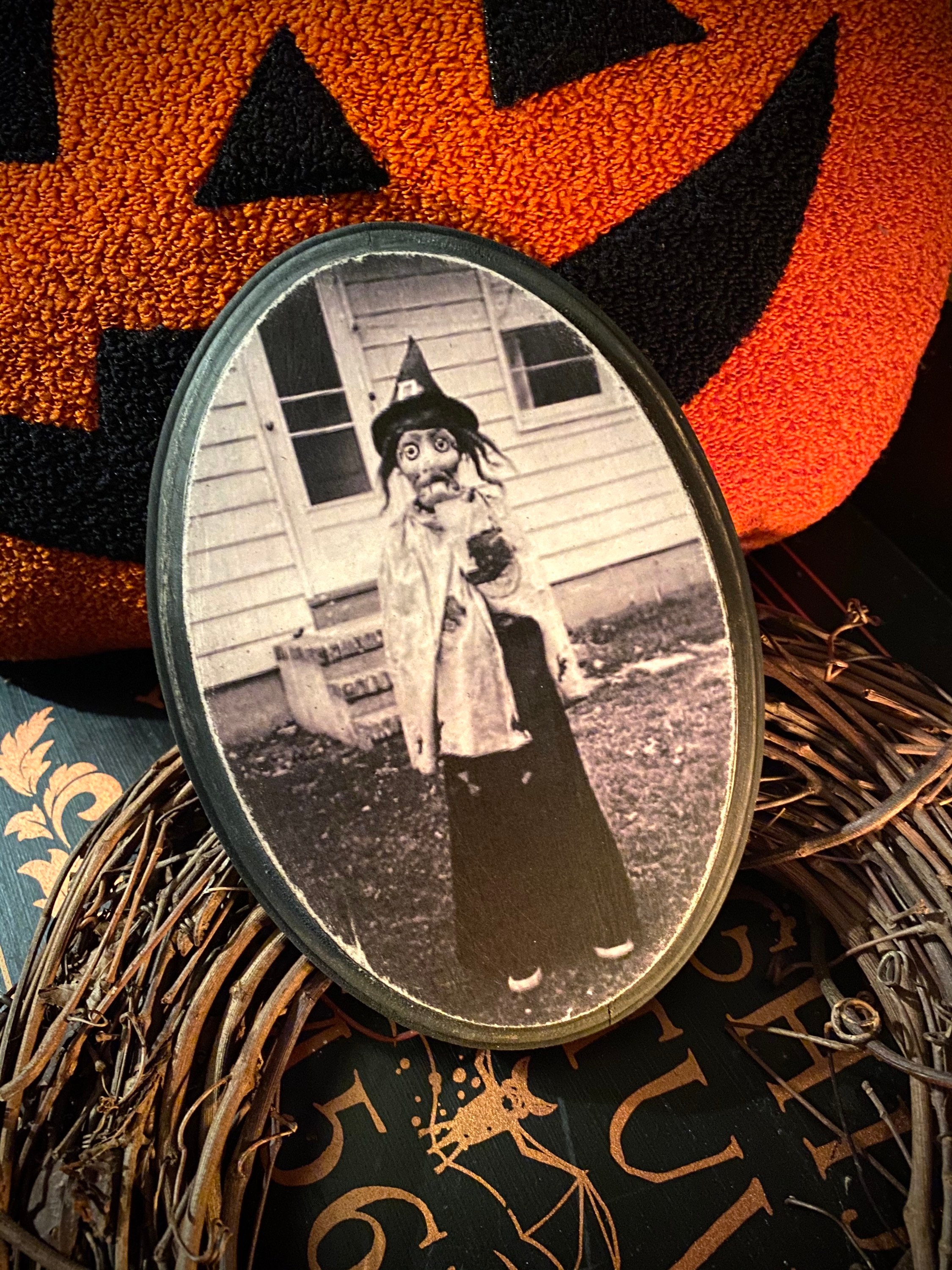 Vintage Witch Plaque Halloween Vintage Halloween Halloween Etsy