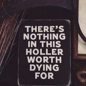 Southern Gothic Decor - Dark Holler Rustic Wood Sign image 1
