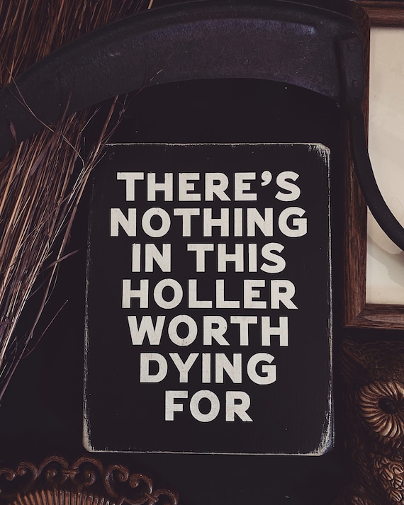Southern Gothic Decor - Dark Holler Rustic Wood Sign