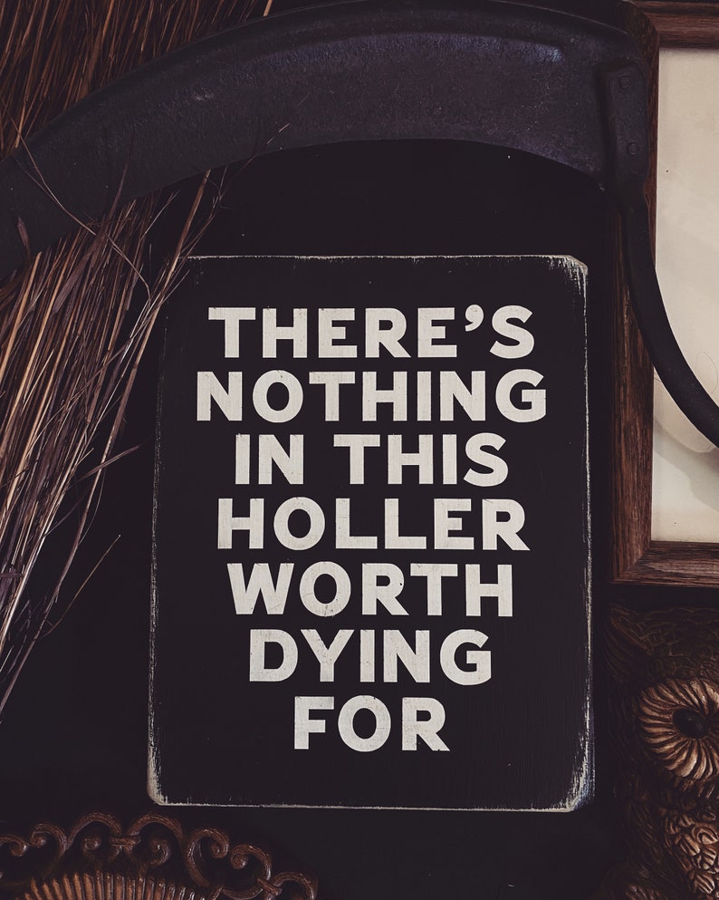 Southern Gothic Decor - Dark Holler Rustic Wood Sign image 1