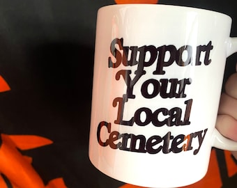 Retro Cemetery Mug, Vintage Aesthetic, Mug, Kitschy Aesthetic, 70s Aesthetic, Goth, Gothic