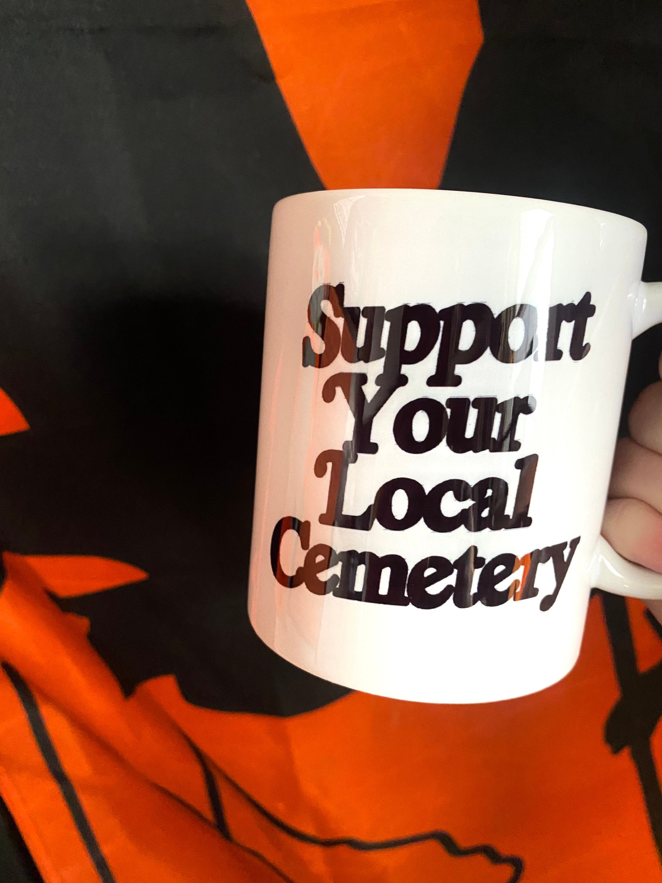 Retro Cemetery Mug, Vintage Aesthetic, Mug, Kitschy Aesthetic, 70s Aesthetic, Goth, Gothic