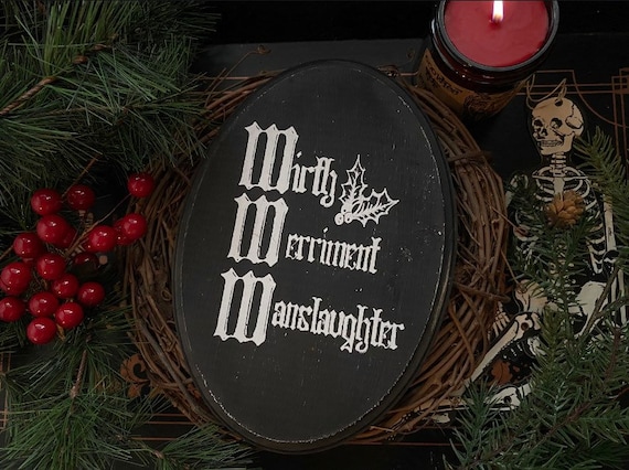 Goth Christmas Decor, Dark Holiday Wall Art