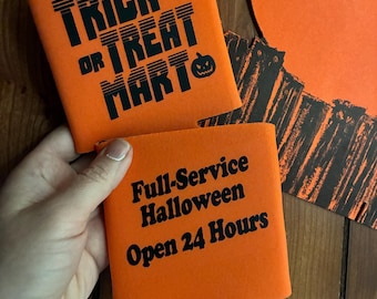 Vintage Halloween Can Holder, Summerween, Trick or Treat Mart