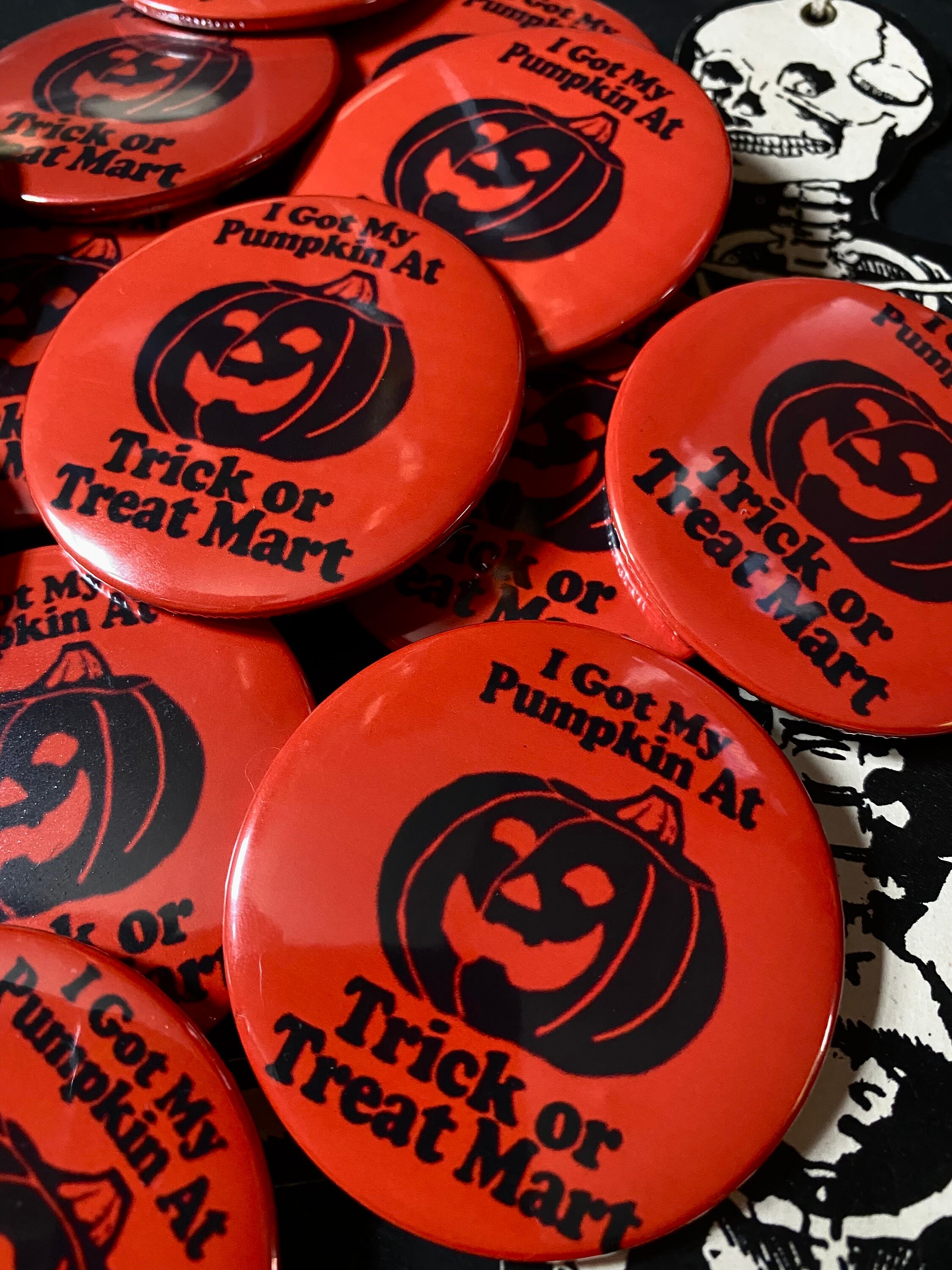 Nostalgic Halloween Button - Trick or Treat Mart Pin - Etsy