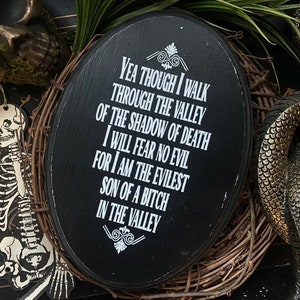 Shadow of Death Wood Plaque, Goth Wall Art