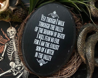 Shadow of Death Wood Plaque, Goth Wall Art