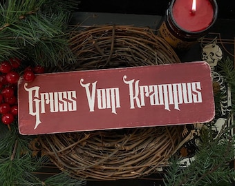 Krampus Solid Wood Sign
