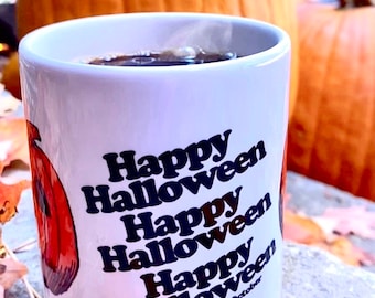 Retro Happy Halloween Mug - Nostalgic Gift