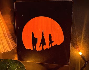 Halloween III Wood Sign, Spooky Plaque, Michael Myers Goth Decor, Witchy October Art