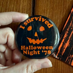 I Survived Halloween Button, Retro-Style Badge