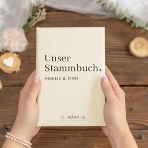 Stammbuch der Familie - Nr. 324 Amelie personalisiert aus Leinen - Familienstammbuch - verschiedene Größen, Heiratsurkunde, Geburtsurkunde.