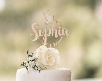 Cake Topper Kommunion | Taufe 'Sophia' | Konfirmation Caketopper | Tortenstecker | Topper Personalisiert mit Namen | verschiedene Farben