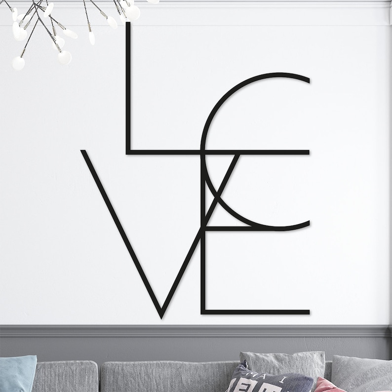 Wood Wall Art Geometric Figure Love Wall Decor Wood Etsy