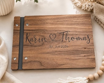 Wedding Guest Book No. E1 - Our Wedding Guests - Wedding Guest Book - Family Guest Book - Wood - Various Sizes - Wedding Ideal