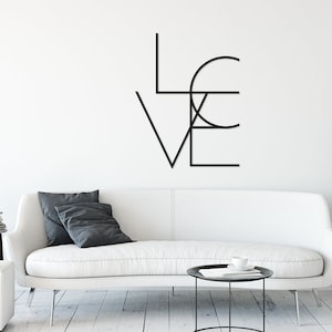 Wood Wall Art • Geometric Figure Love • Wall Deco Wood • Minimalist Wall Art • Home Decor Love