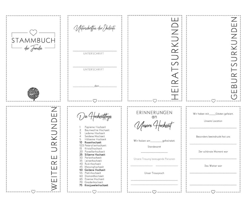 Stammbuch Serie Klassik Familienstammbuch verschiedene Größen, Heiratsurkunde, Geburtsurkunde. Bild 3