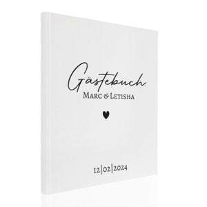 Gästebuch Hochzeit Nr. 301 personalisiert mit Namen verschiedene Farben Blankoseiten Bild 2