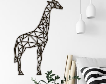 Holz Wandkunst • Wanddeko Holz • minimalistische Wandkunst Giraffe • Wohndekor Sonnenuntergang