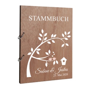 Familienstammbuch aus Holz · Stammbuch für Eheurkunde, Geburtsurkunde usw. Hochzeit· Holzcover · Stammbuch der Familie Birgit