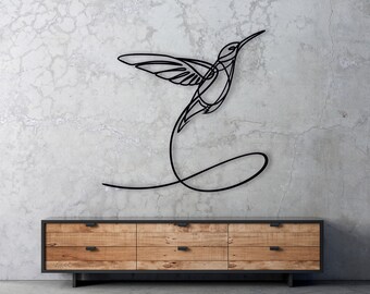 Wood Wall Art Bird • Geometric Figure Kiwi • Wall Decor Wood • Minimalist Wall Art • Home Decor Humingbird