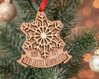 My first Christmas | snowflake | Pendant personalized | Christmas tree decorations | Christmas pendant | Christmas decorations