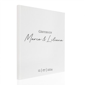 Gästebuch Hochzeit Nr. 305 personalisiert mit Namen verschiedene Farben Blankoseiten Bild 2